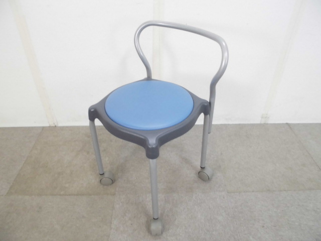 スツール / ライトブルー / キャスター付き