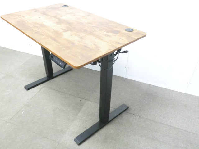 昇降デスク / 木目調 / 【中古】