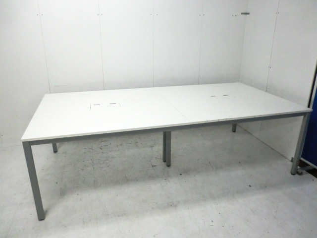 ホワイト / 大会議テーブル / 2枚天板