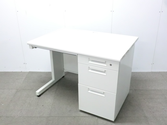プラス / LEED / ホワイト / 【中古】 片袖デスク