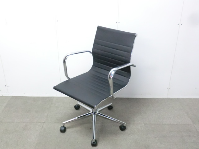 OAチェア / ブラック / 【中古】 肘有