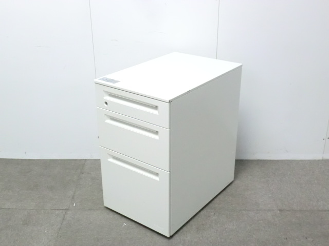 オカムラ/プロユニット/ ホワイト / 【中古】 ３段ワゴン