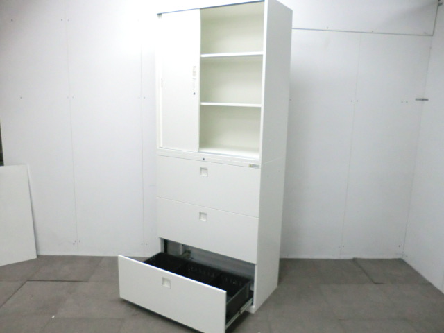 オカムラ/レクトライン / ホワイト / 【中古】 上下連結