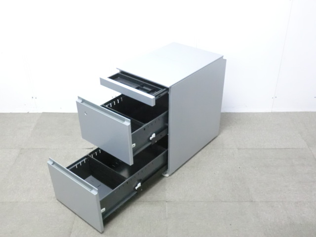 コクヨ / シルバー / 【中古】 3段ワゴン