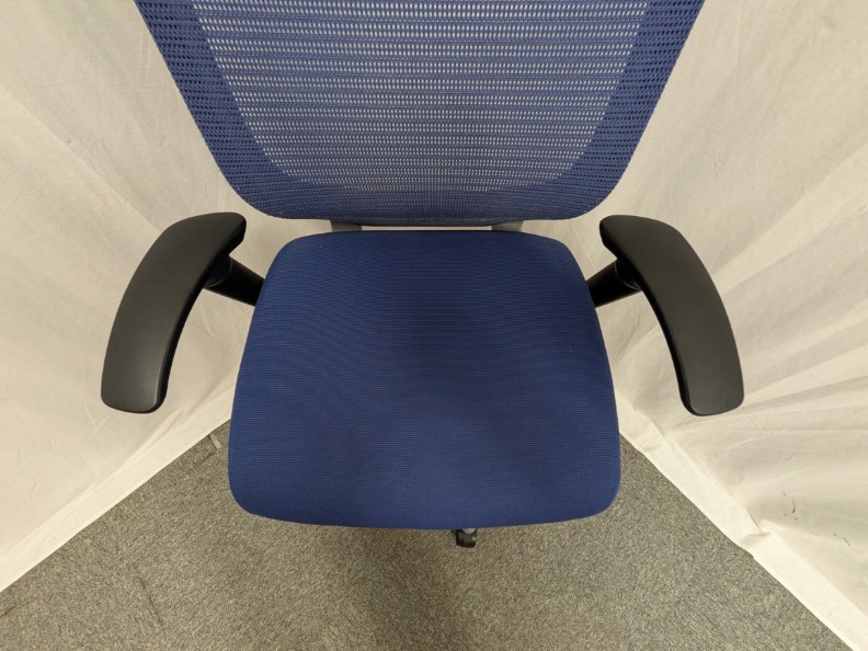 オカムラ バロン ブルー 【中古】 OAチェア肘有