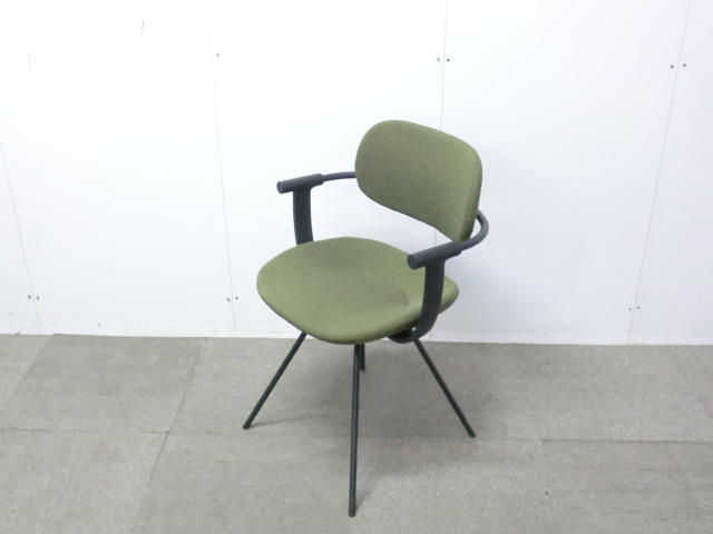 イトーキ / グリーン / 【中古】 ミーティングチェア