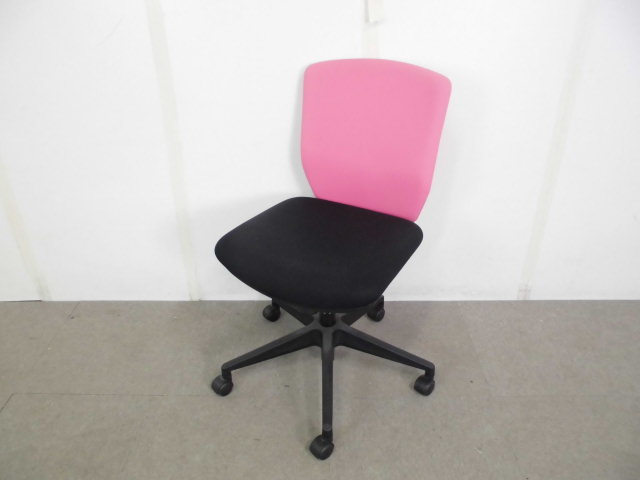 プラス / ネクシス / ピンク 【中古】 OAチェア肘無し