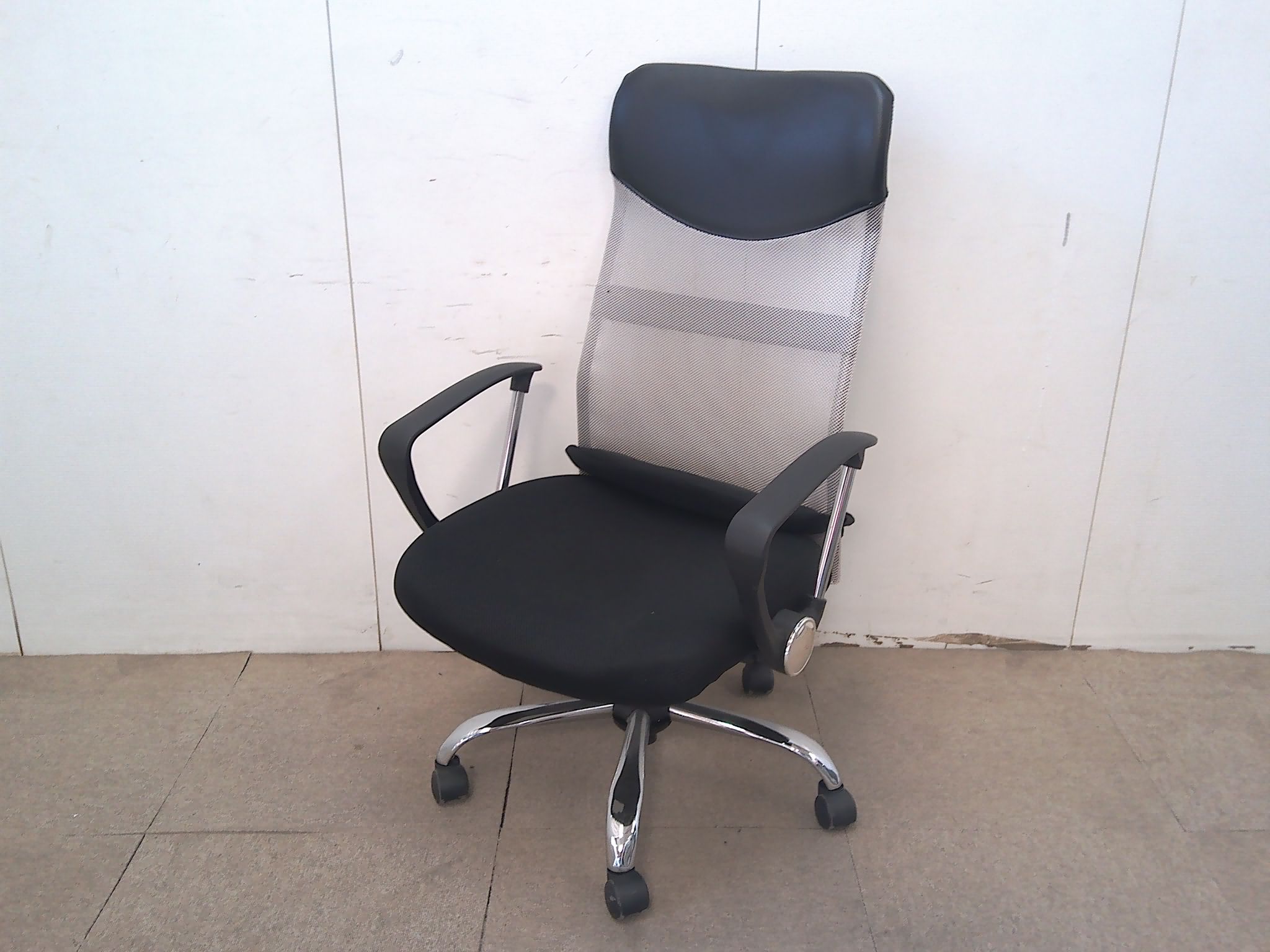 グレー/OAチェア/肘有/メッシュ/