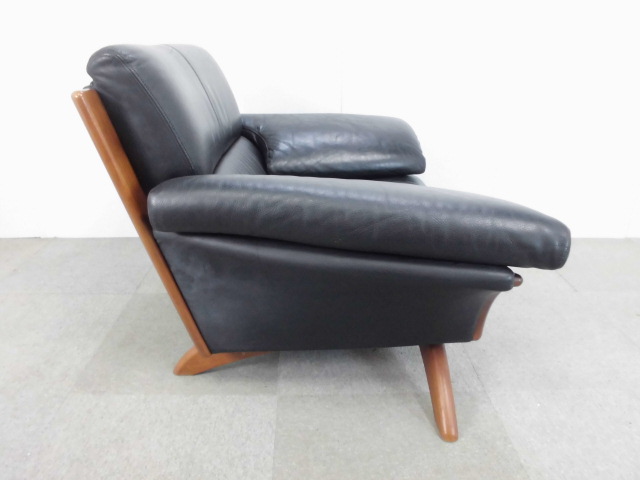 1人掛けソファ/ブラック/【中古】