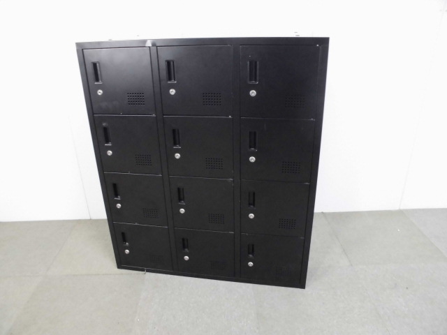 12人用ロッカー / ブラック / 鍵無し