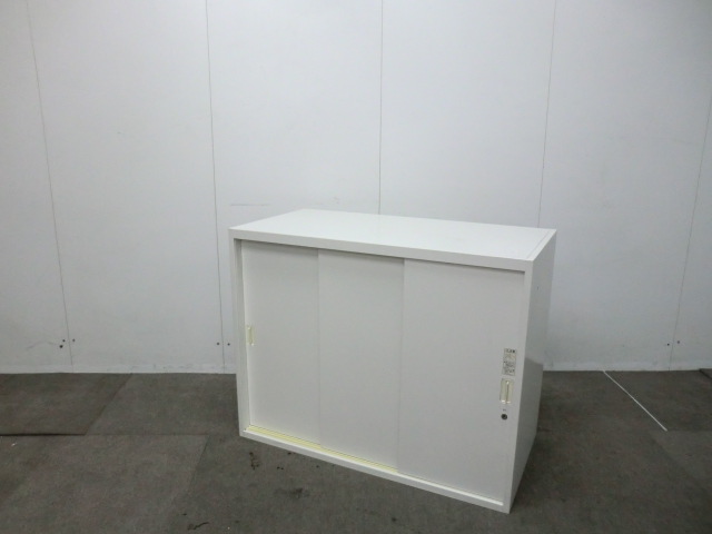 オカムラ / レクトライン /ホワイト 【中古】引違い書庫