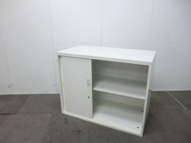 オカムラ / レクトライン /ホワイト 【中古】引違い書庫