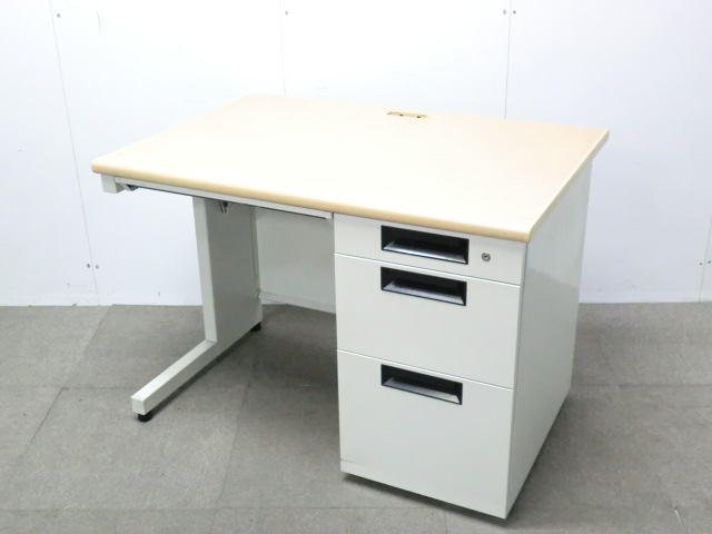 プラス/フラットライン / 木目調 / 【中古】 片袖デスク