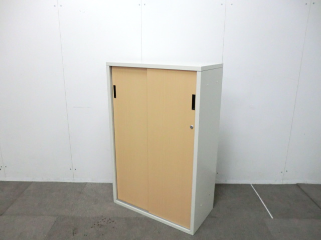 プラス/ フラットライン / 木目調 / 【中古】 引戸書庫