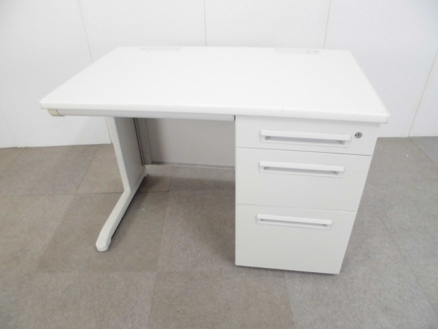 片袖デスク / ホワイト / 引出しラッチ割れ