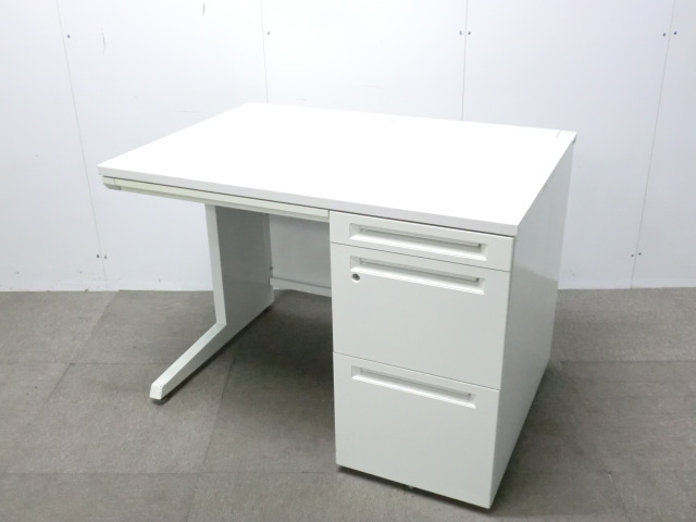 オカムラ/アドバンス / ホワイト / 【中古】 片袖デスク