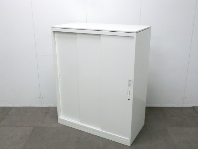 オカムラ/レクトライン / ホワイト / 【中古】 引戸書庫