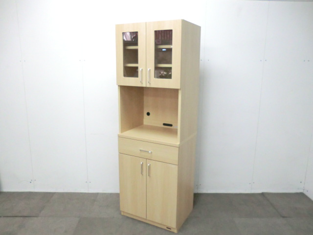 オカムラ / 木目調 / 【中古】 キッチンキャビネット