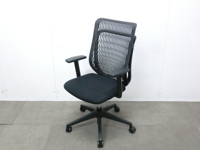 ウチダ / AJ / ブラック / 【中古】 OAチェア肘有