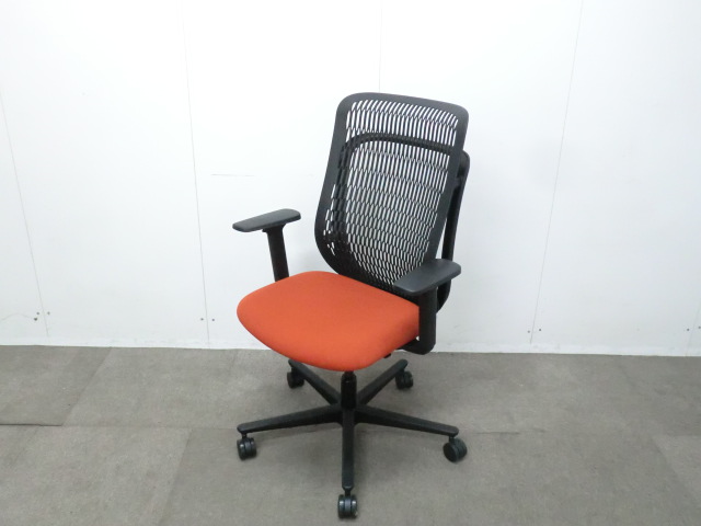 ウチダ / AJ / オレンジ / 【中古】 OAチェア肘有