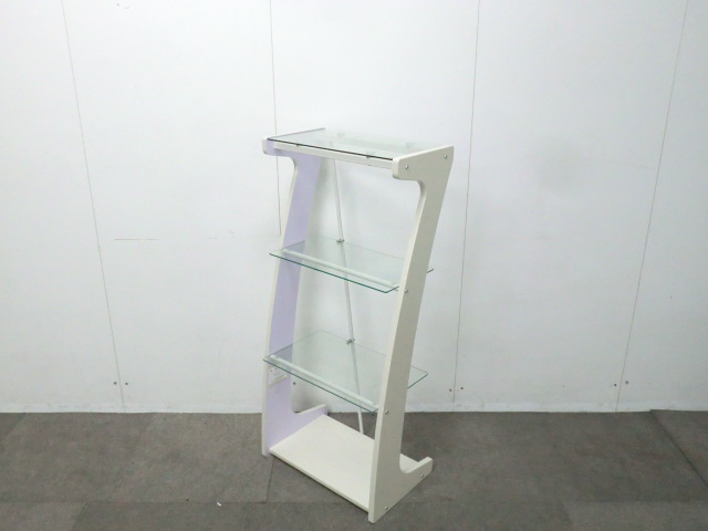 ガラス棚 / ホワイト / 【中古】