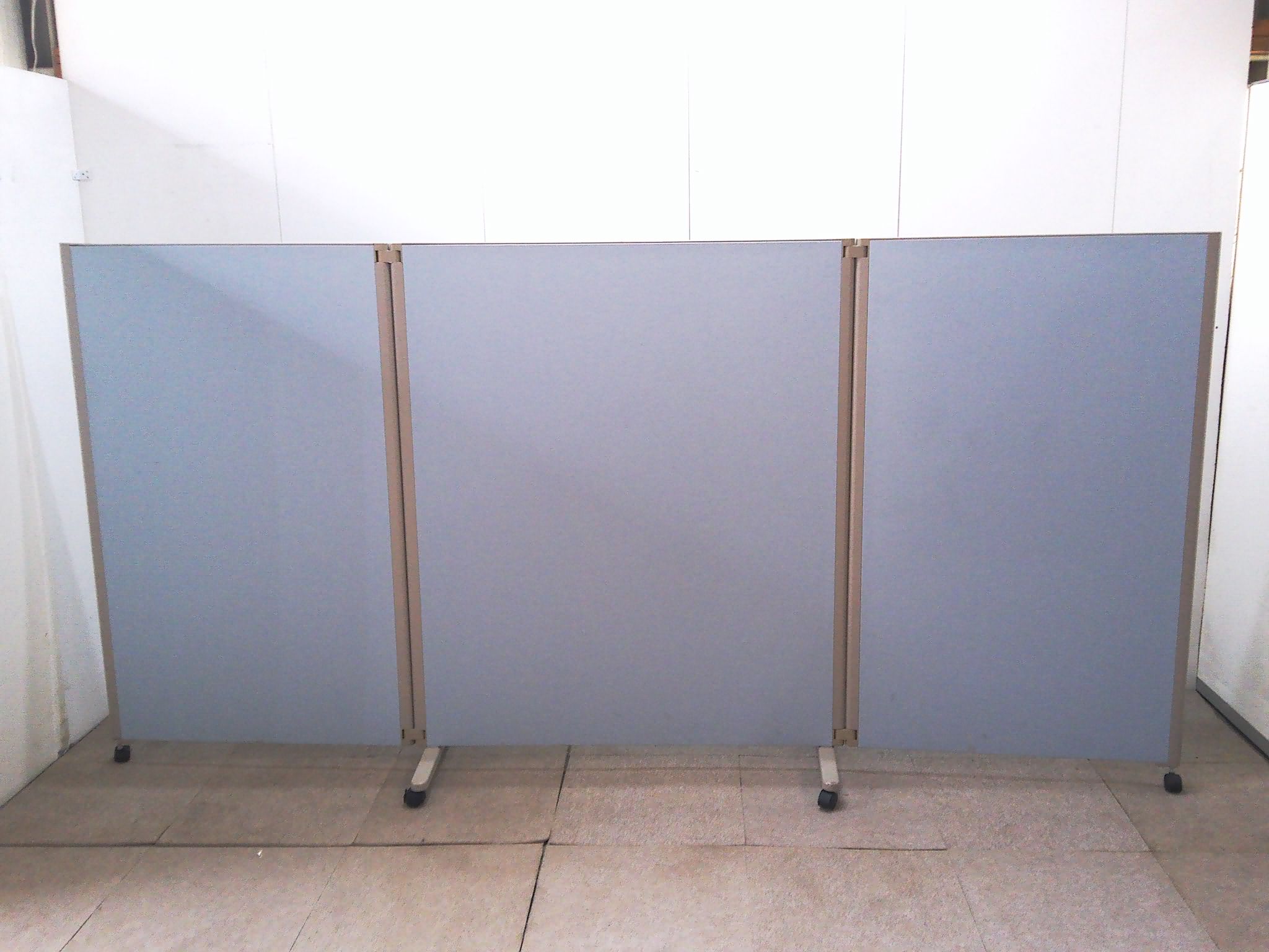 ブルー/3連パーテーション/【中古】