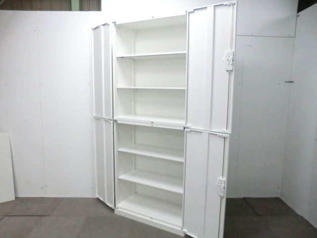 生興 / ホワイト / 【中古】 上下連結書庫