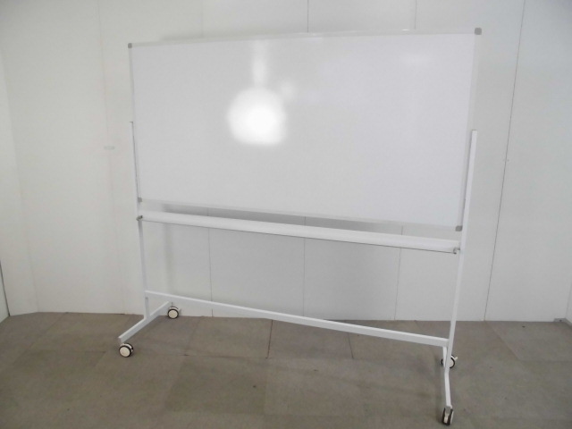 片面/脚付きホワイトボード/【中古】