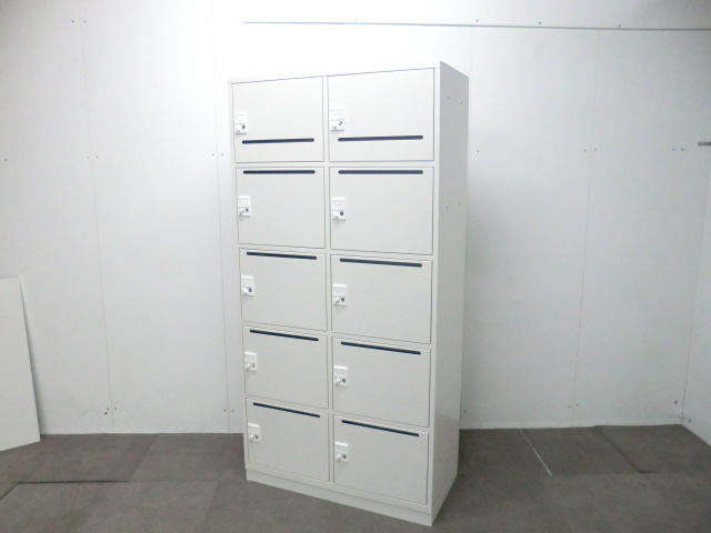10人用パーソナルロッカー / ホワイト / 【中古】