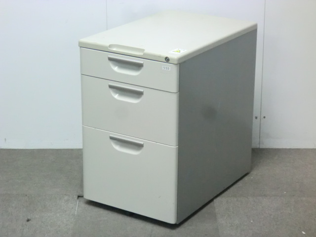 イトーキ / ホワイト / 【中古】 3段ワゴン