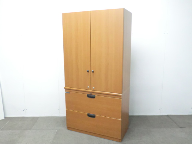 オカムラ / 木目調 / 【中古】 木製書庫