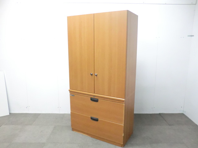 オカムラ / 木目調 / 【中古】 木製書庫