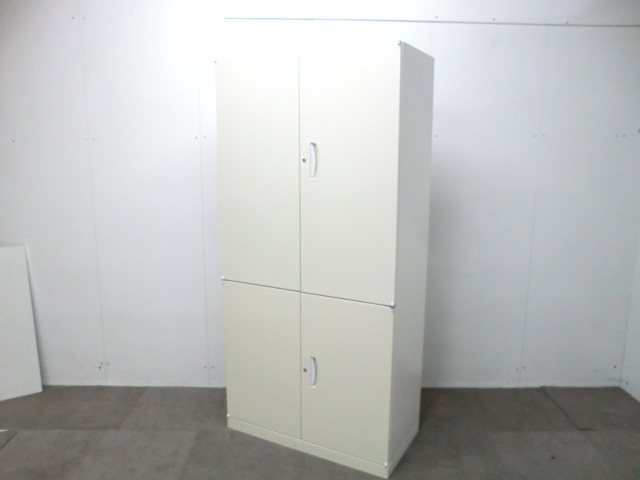 生興 / ホワイト / 【中古】 上下連結書庫