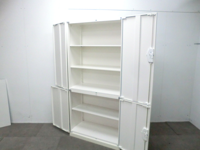 生興 / ホワイト / 【中古】 上下連結書庫