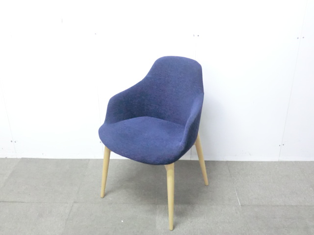 相合家具/ケイク2/ダークブルー/【中古】ミーティングチェア