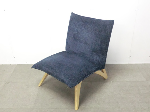 相合家具/ウィーザ/ダークブルー/【中古】1人掛けソファ