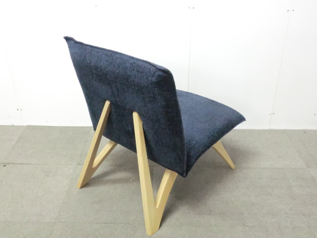 相合家具/ウィーザ/ダークブルー/【中古】1人掛けソファ