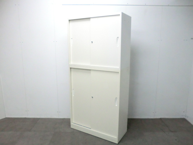 生興 / ホワイト / 【中古】 上下連結書庫