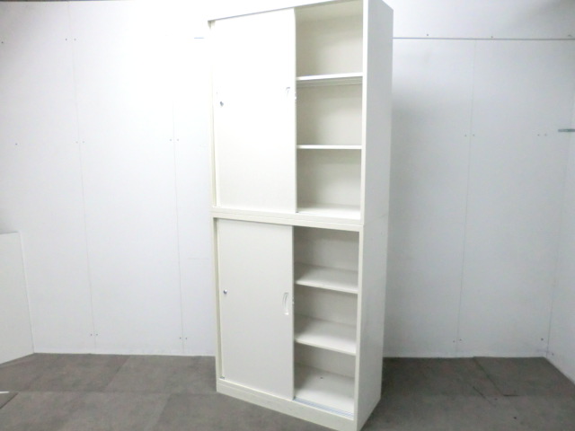 生興 / ホワイト / 【中古】 上下連結書庫