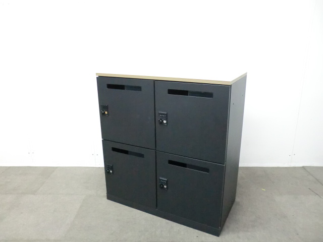 イトーキ / ブラック 【中古】 4人用メールロッカー
