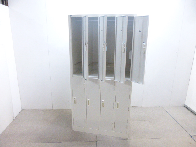 生興 / ホワイト / 【中古】 8人用ロッカー