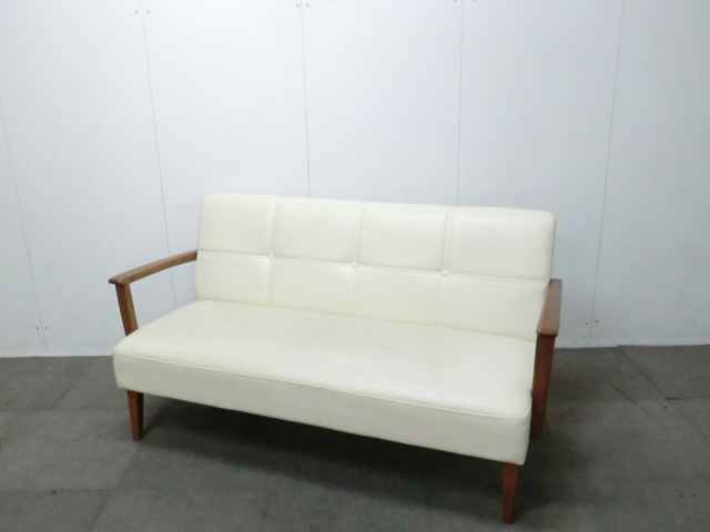2人掛けソファ / ホワイト / 【中古】