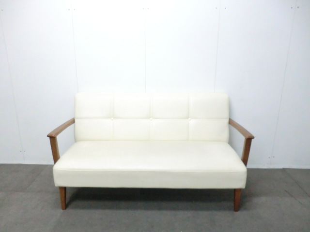 2人掛けソファ / ホワイト / 【中古】