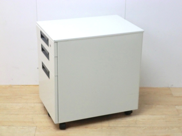 3段ワゴン/プラス/ホワイト/フラットライン/【中古】