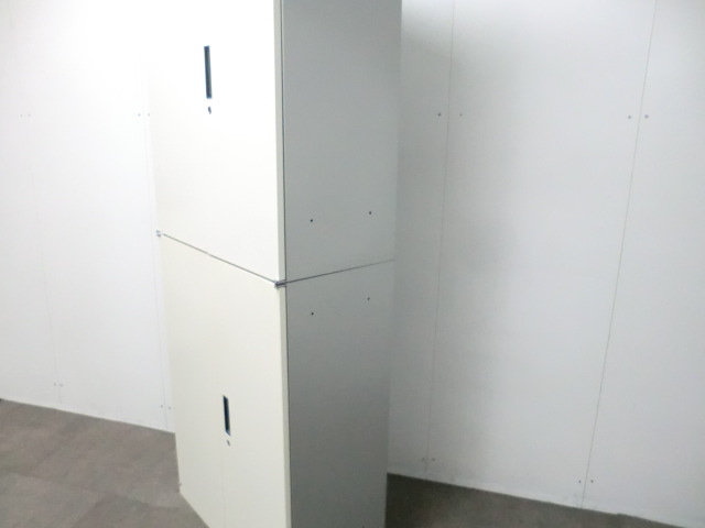 オカムラ/ ビラージュ / シルバー 【中古】 上下連結書庫