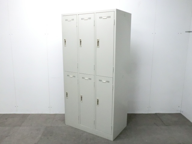 6人用ロッカー / ニューグレー / 【中古】 シリンダー錠