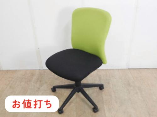 オフィスチェア / 肘無 /イエローグリーン【中古】