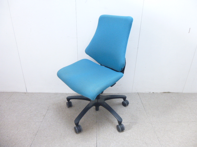 イトーキ/エフチェア/ストロングブルー/OAチェア/肘無
