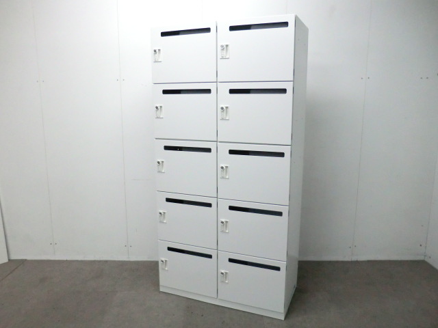 ウチダ / メールロッカー10人用 / ホワイト 【中古】