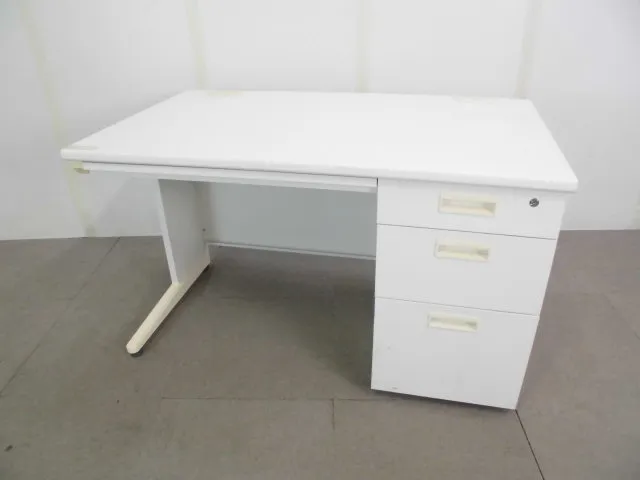 片袖デスク / ホワイト/【中古】